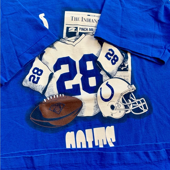Vintage Indianapolis Colts Marshall Faulk 1994 Single Stitch T-shirt. Mens XL. - Picture 2 of 9